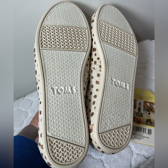 TOMS Womens Alpargata Rose Gold & Natural Canvas Dots Slip On Size 8.5 Polka Dot - Picture 8 of 8